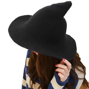 6 X  Modern Witch Hat Wool Knit Cap Halloween Costume